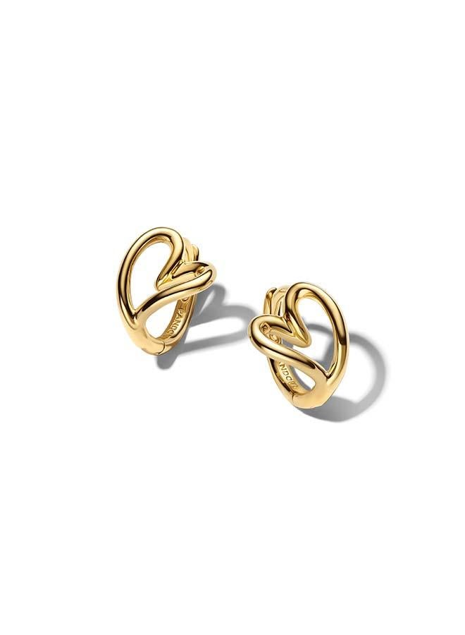 PANDORA Organically Shaped Heart Small Hoop Earrings - Image 1