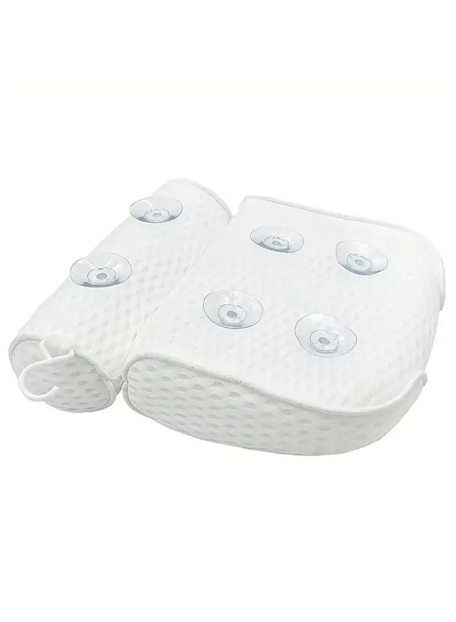 Butterfly Gray Bath Pillow With 6 Suction Cups Neck Back Support Non Slip Quick Dry - Image 2