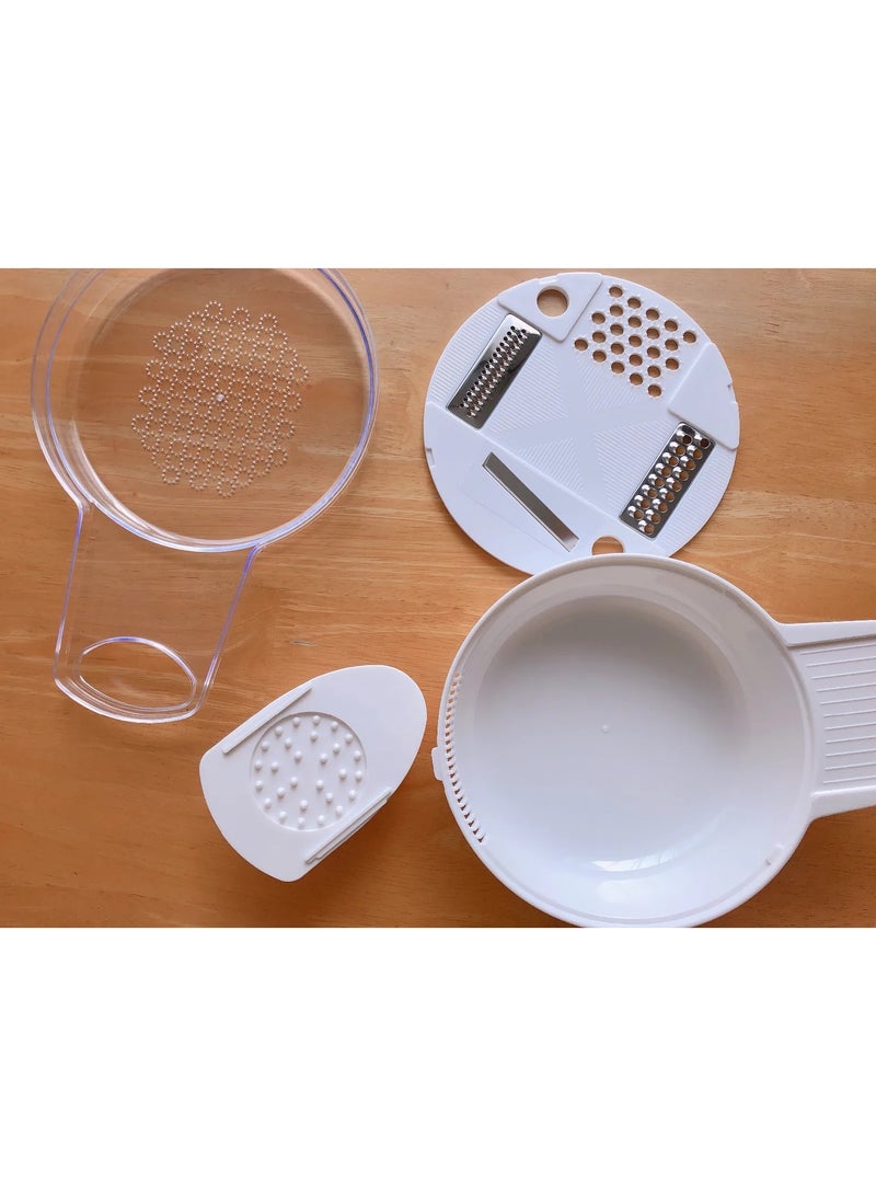 Daiso 4-In-1 Handheld Vegetable Slicer White - Image 2