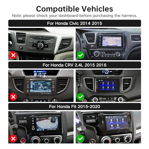 ViaBecs 16Pin Car Stereo Wire Harness with Canbus Box for Honda CRV 20152016 24L Civic 20142015 Retain Factory LaneWatch Camera Steering Wheel Control Rear Camera Plug Play for Android Radio - Image 3