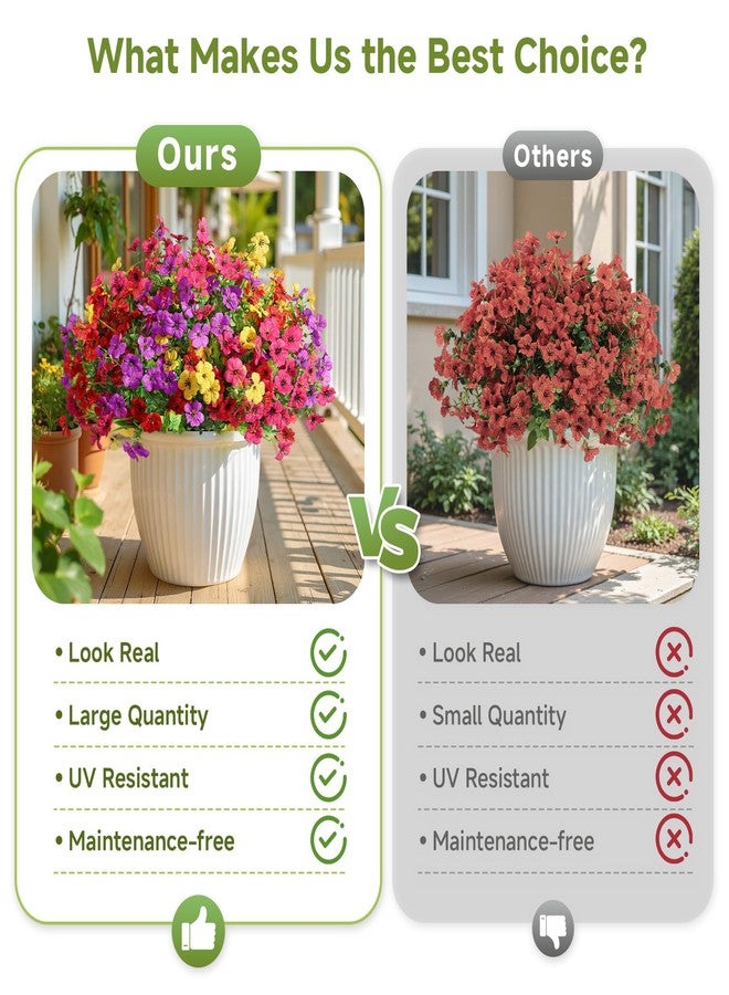 Alupssuc 24 Bundles Artificial Flowers for Outdoors Decoration, UV Resistant Silk Faux Daisy Flora Spring Fake Plastic Plants Greenery for Outside Indoor Yard Home Porch Window Box Decor, Mix 4 Colors - Image 4