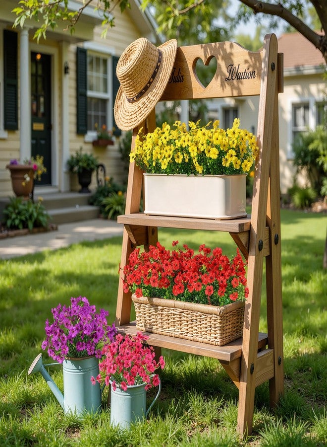 Alupssuc 24 Bundles Artificial Flowers for Outdoors Decoration, UV Resistant Silk Faux Daisy Flora Spring Fake Plastic Plants Greenery for Outside Indoor Yard Home Porch Window Box Decor, Mix 4 Colors - Image 5