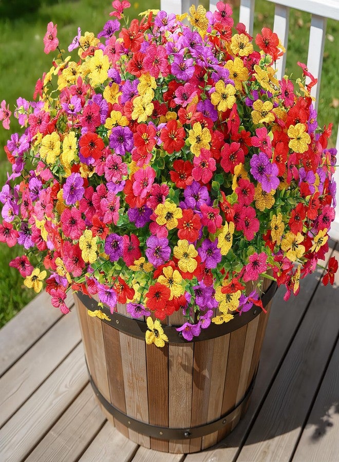Alupssuc 24 Bundles Artificial Flowers for Outdoors Decoration, UV Resistant Silk Faux Daisy Flora Spring Fake Plastic Plants Greenery for Outside Indoor Yard Home Porch Window Box Decor, Mix 4 Colors - Image 3