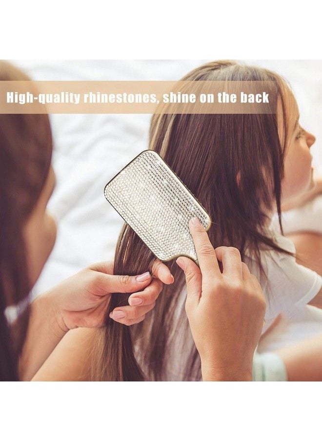 KEYPOWER - Hair Brush Detangles Instantly Removing Tangles Knots Fly Aways Exceptional Wig Brush For Hair Wraps & Weave Management Handmade Luxury Bling Crystal Paddle Brush Cute Rhinestone (White) - Image 1