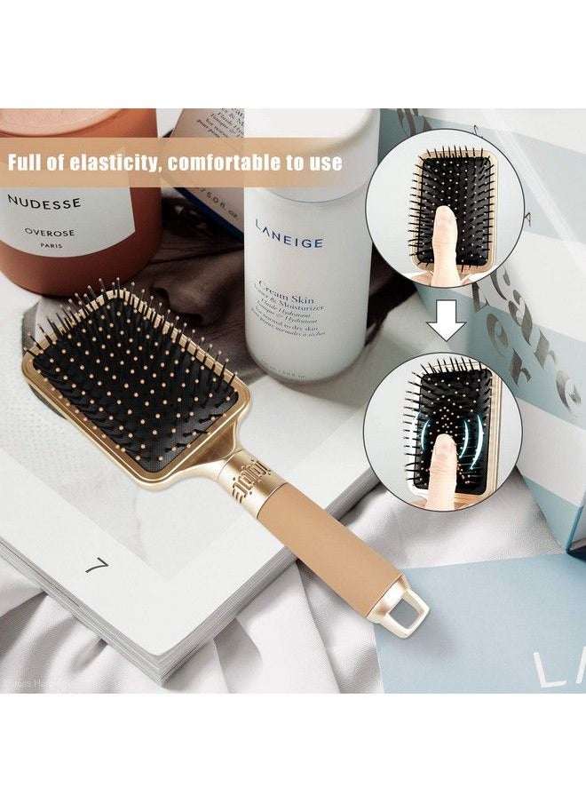 KEYPOWER - Hair Brush Detangles Instantly Removing Tangles Knots Fly Aways Exceptional Wig Brush For Hair Wraps & Weave Management Handmade Luxury Bling Crystal Paddle Brush Cute Rhinestone (White) - Image 1