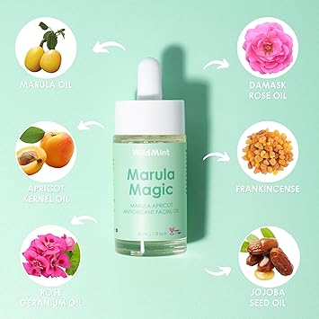 WildMint Marula Magic Natural Face Oil Softening Healing Marula Facial Oil for Sensitive Dry Mature Menopause Skin Reduces Redness Irritation UK Made Vegan CrueltyFree Skincare 30ml - Image 3