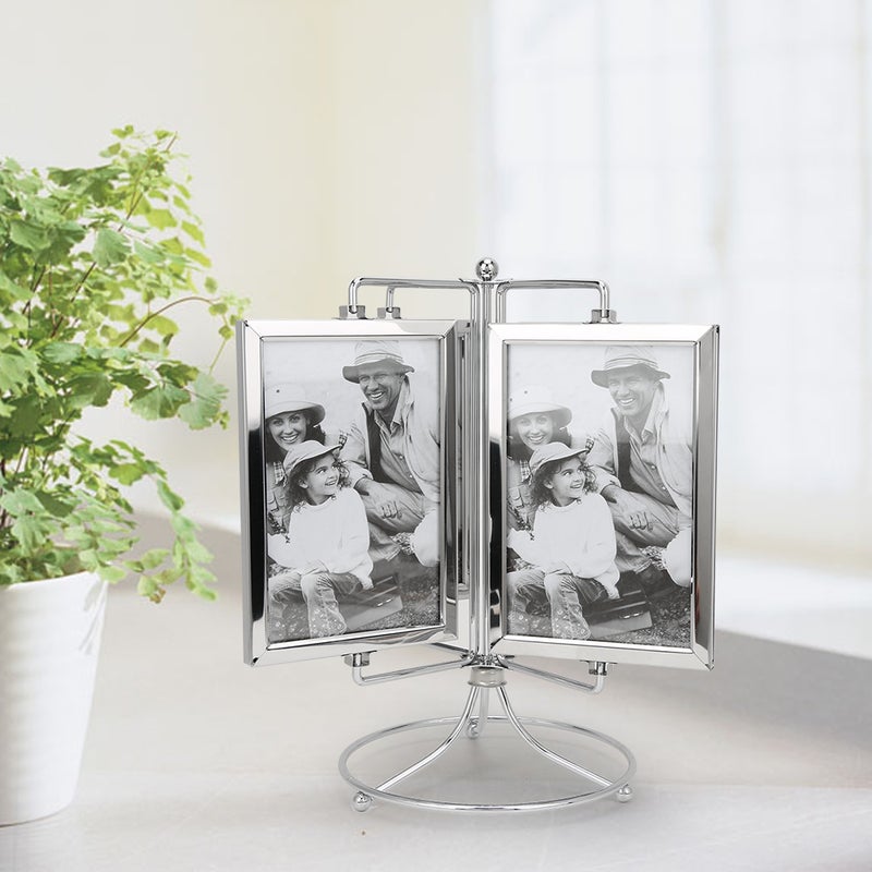Metal Home Rotating Photo Picture Frame Restaurant Rotating Menu Frame for 4x6in Photo - Image 5