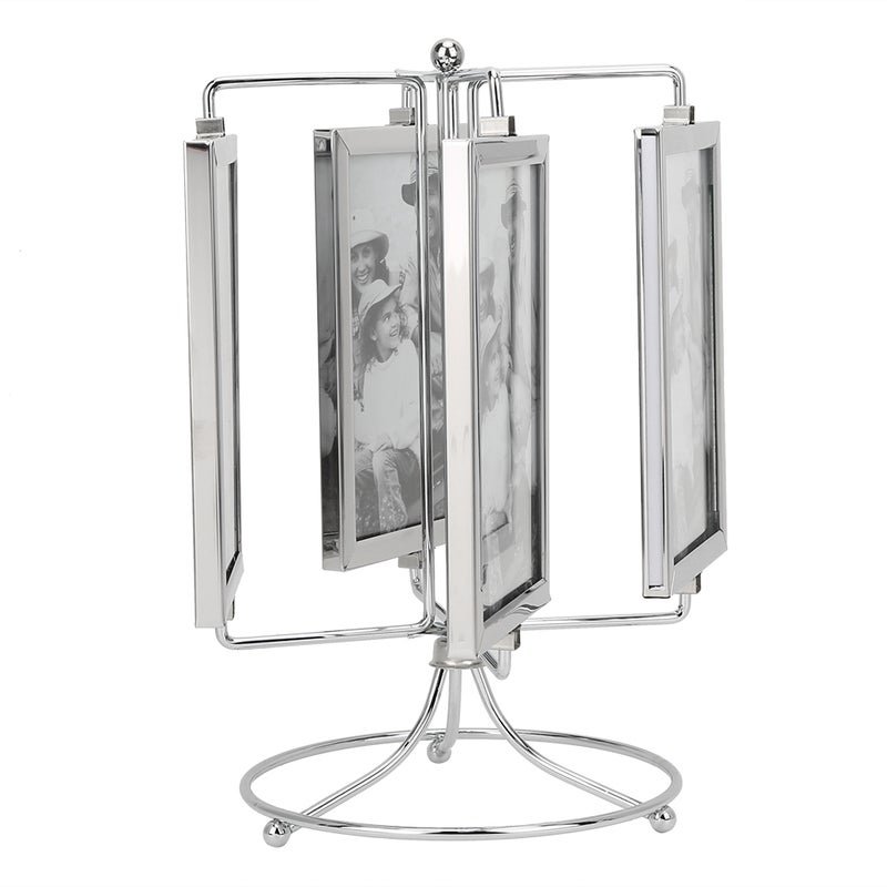 Metal Home Rotating Photo Picture Frame Restaurant Rotating Menu Frame for 4x6in Photo - Image 1