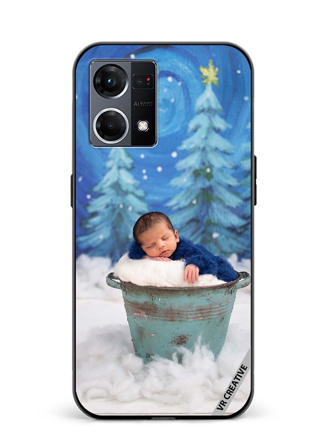 VR CREATIVE Protective Case Cover For Oppo Reno8 4G Snowy Baby Design Multicolour - Image 1