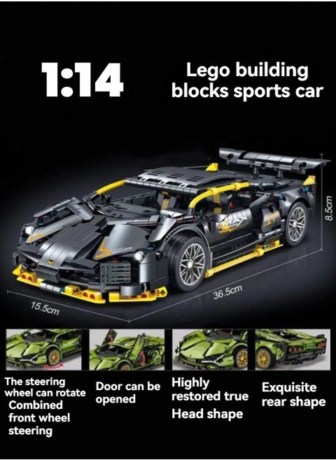 Compatible with Lego sports car building blocks 1:14 assembly toys with pull back system car model Lego technology small particle toys