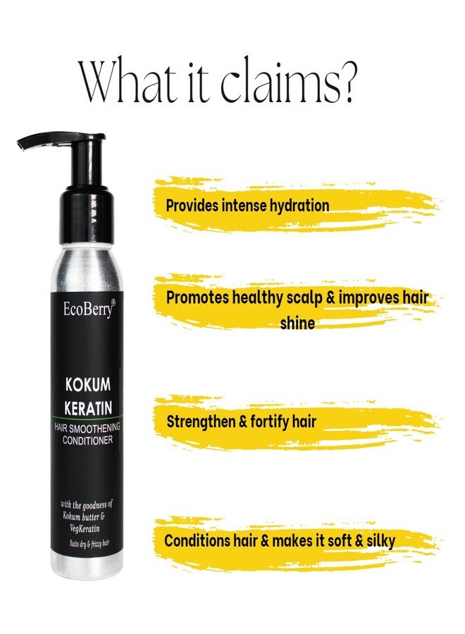 EcoBerry Kokum Keratin Hair Conditioner For Hair Conditioning Men & Women | Intense Hydration | 100% Pure, Natural & Handmade, Chemical Free, Paraben Free | Vegan 100ml - Image 2