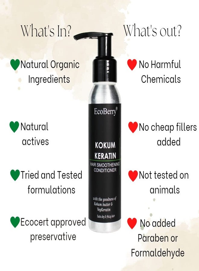 EcoBerry Kokum Keratin Hair Conditioner For Hair Conditioning Men & Women | Intense Hydration | 100% Pure, Natural & Handmade, Chemical Free, Paraben Free | Vegan 100ml - Image 4