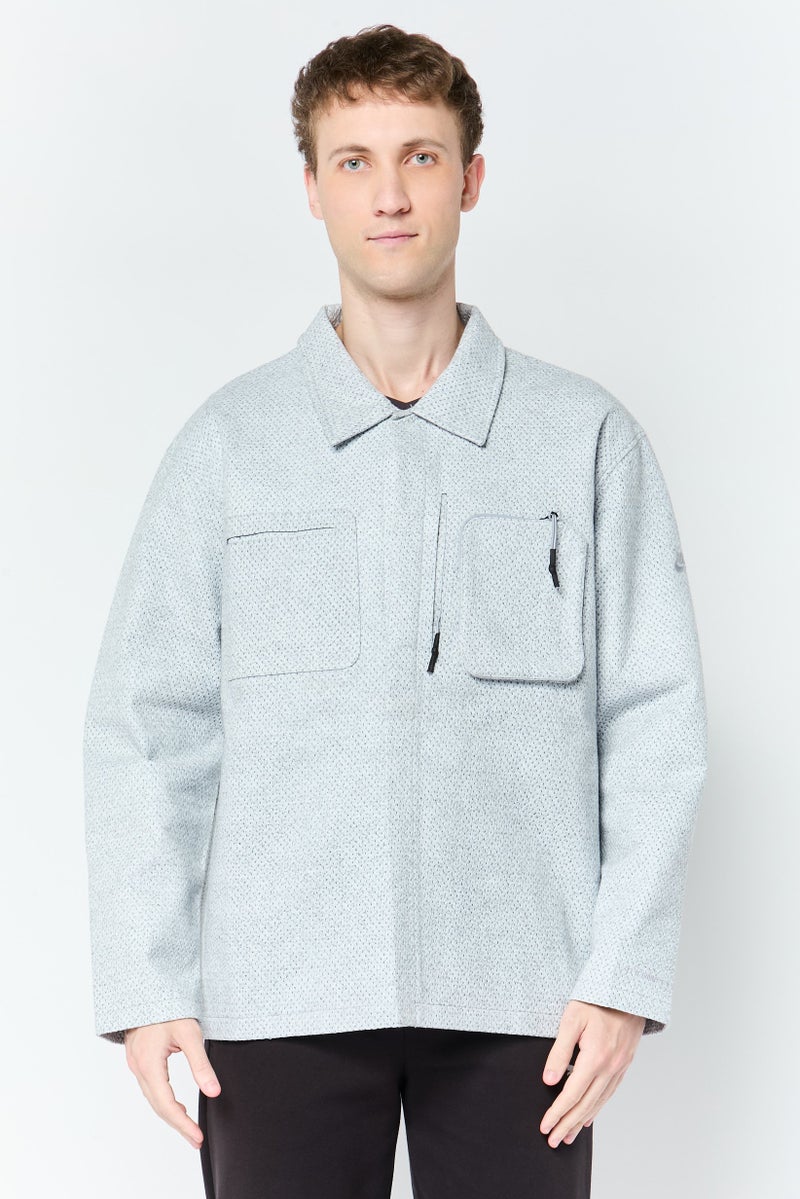 Nike جاكيت قميص خارجي بأكمام طويلة للرجال بتصميم واسع، متعدد الألوان - Image 1