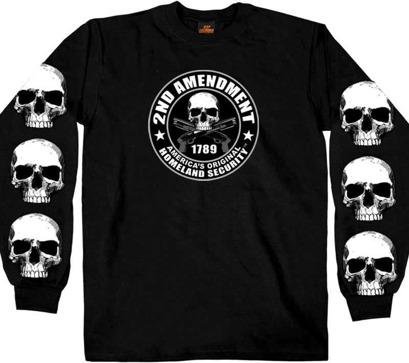 Hot Leathers Men's 2nd Amendment Long Sleeve Shirt - Black - Image 2