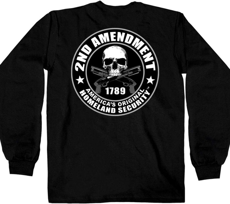 Hot Leathers Men's 2nd Amendment Long Sleeve Shirt - Black - Image 3