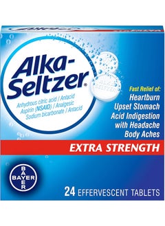 Alka-Seltzer Alka-Seltzer-Extra Strength Tablets, Extra-Strength Antacid & Pain Relief, Original (24 Tablets) 