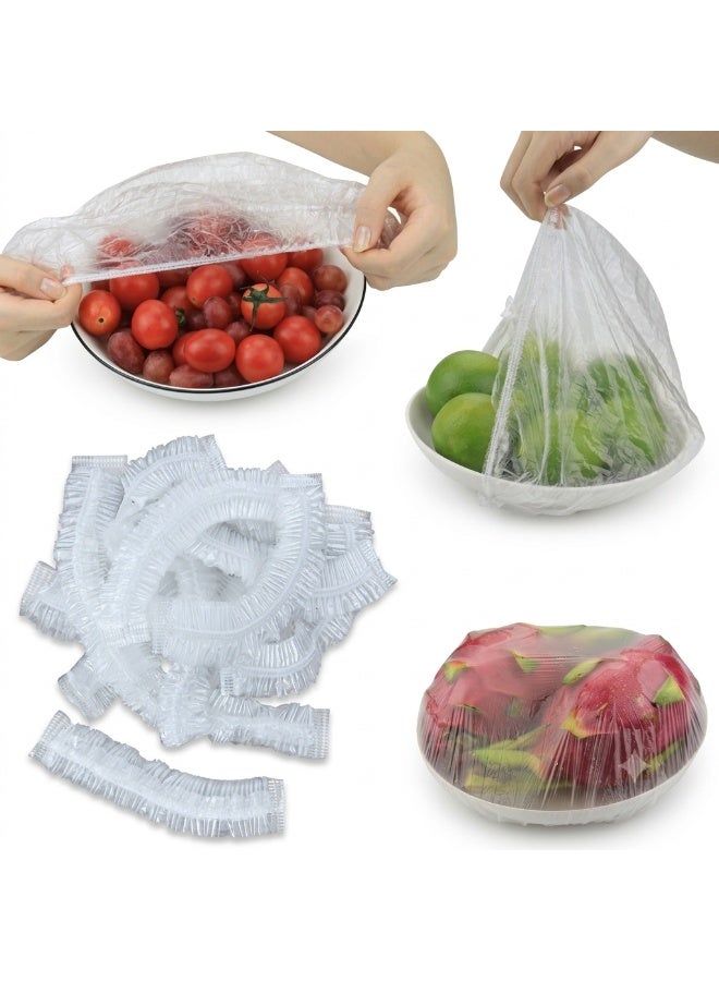 Large Stretch Food Storage Covers, Clear Elastic Plastic Covers, 60 Pack - Image 1