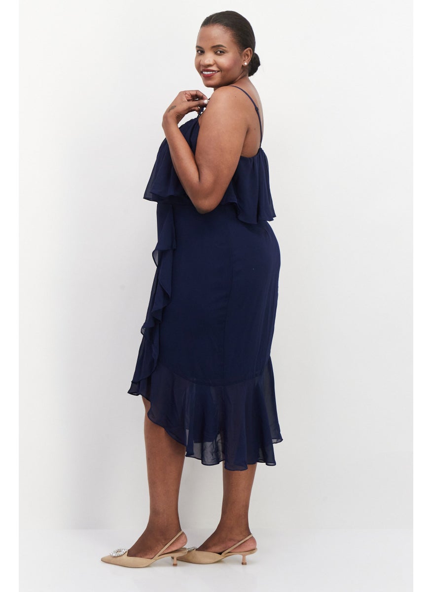 Women Plus Size Solid Midi Dress, Navy - pzsku/Z5E9A6A222DD8DED9D48DZ/45/_/1724351025/f2f6b477-8713-49e7-b895-6fc9d01c6f60