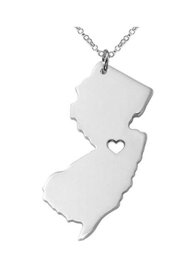 NIBEMINENT New Jersey Map Pendant Necklace