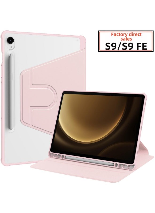 ماركة غير محددة - جراب جلدي دوار من الأكريليك مقاس 10.9 بوصة مناسب لجهاز Samsung tab S9، جراب خلفي شامل مع حامل FE بالإضافة إلى جراب واقٍ مقاوم للسقوط - اللون: أسود - الطراز المطبق: A9 8.7 - Image 1