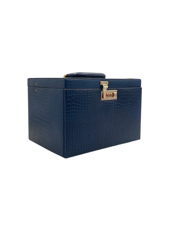 LAVERI LEATHER Genuine Leather Jewellery Box Blue - Image 2