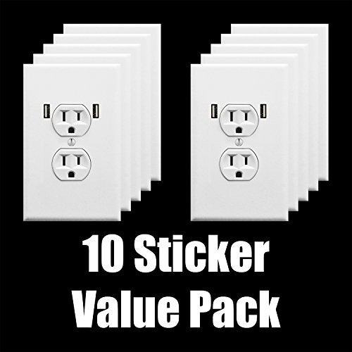 Witty Yeti Realistic Fake Electrical Outlet Prank Sticker 10 Pack. Easy To Apply Strong Adhesive Gag Power Socket and USB. Fun Stickers to Confuse Festival Goers, Bar Patrons, Airport Travelers & House Guests - Image 4