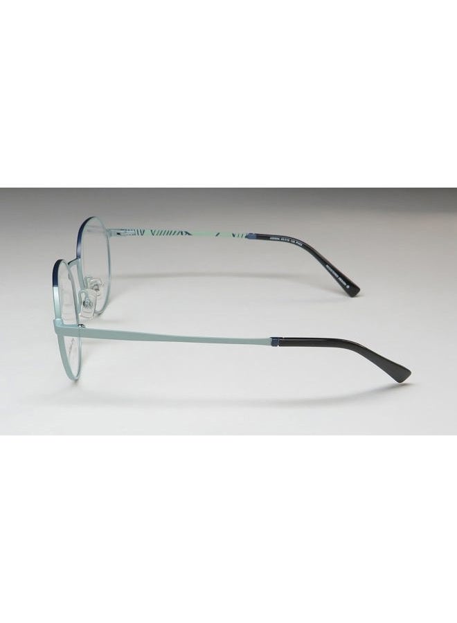 NOMAD 40090n Stainless Steel Metal Durable Oversized Lenses French Fashion Designer Retro Looks Eyeglass Frame/Glasses [49-19-135, blue/light green/black] - Image 4