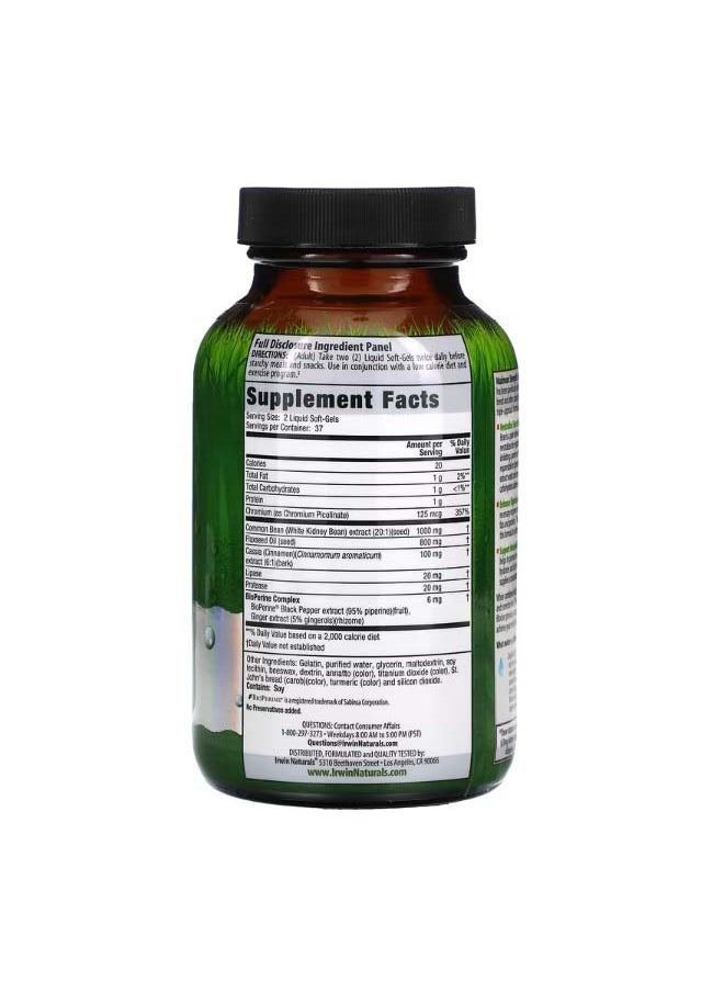 Irwin Naturals 3In1 Carb Blocker Maximum Strength 75 Liquid SoftGels  - Image 2