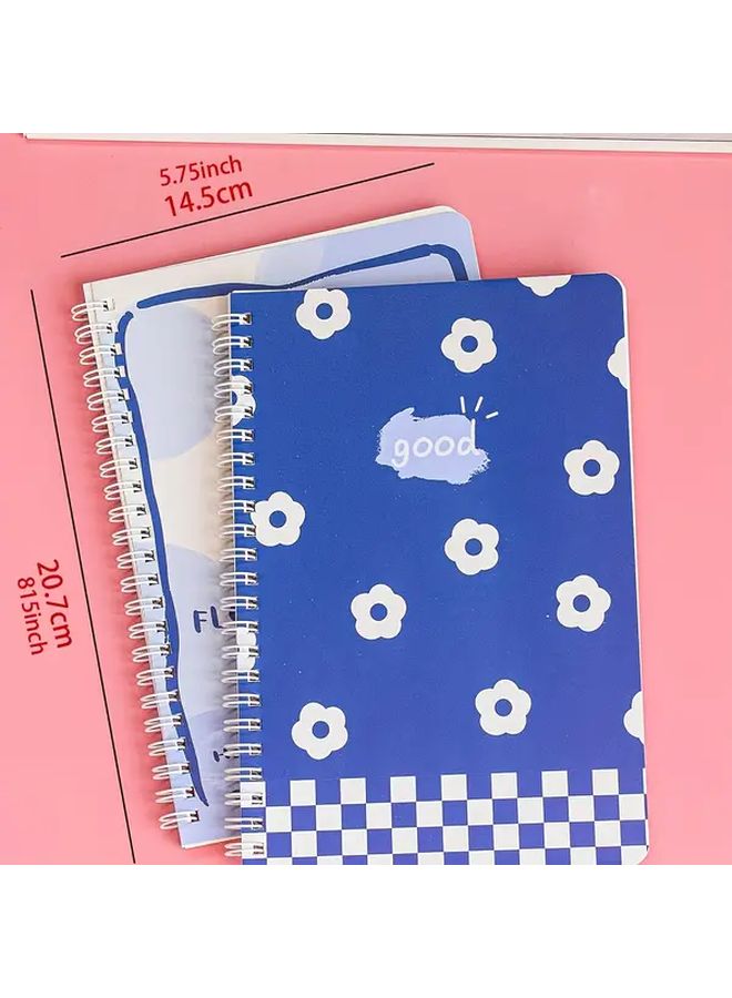 Pink Floral Spiral Notebooks Set 4 Pack Hearts And Alphabet Design - Image 3