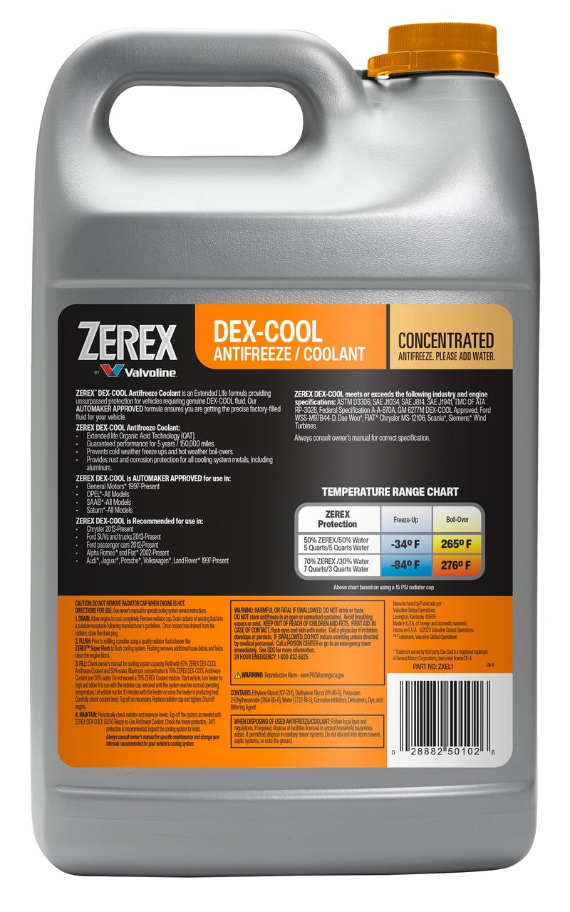 Valvoline Zerex Dex-Cool Concentrate Antifreeze Coolant 1 GA - Image 2