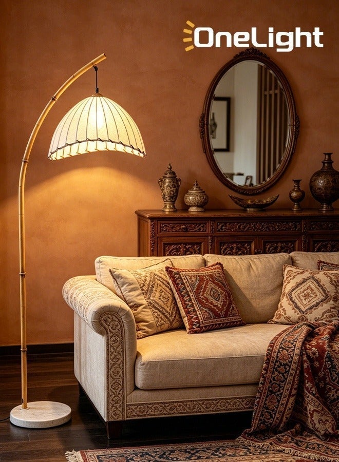 Onelight Home Retro Floor Lamp Vertical Table Lamp, Equipped with LED 3-Color Light Source, Foot Switch - Image 1