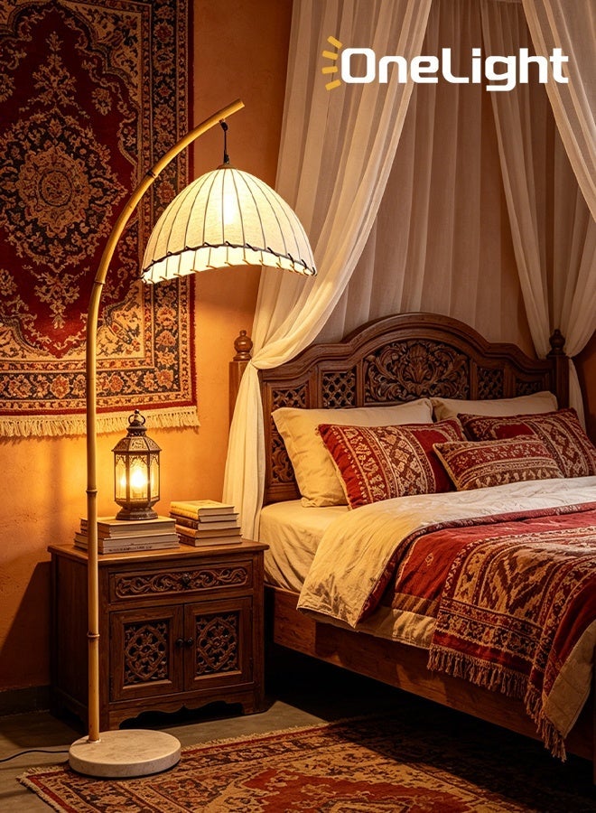Onelight Home Retro Floor Lamp Vertical Table Lamp, Equipped with LED 3-Color Light Source, Foot Switch - Image 2