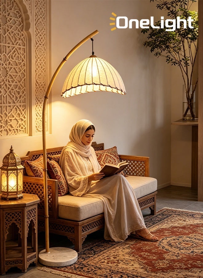 Onelight Home Retro Floor Lamp Vertical Table Lamp, Equipped with LED 3-Color Light Source, Foot Switch - Image 3