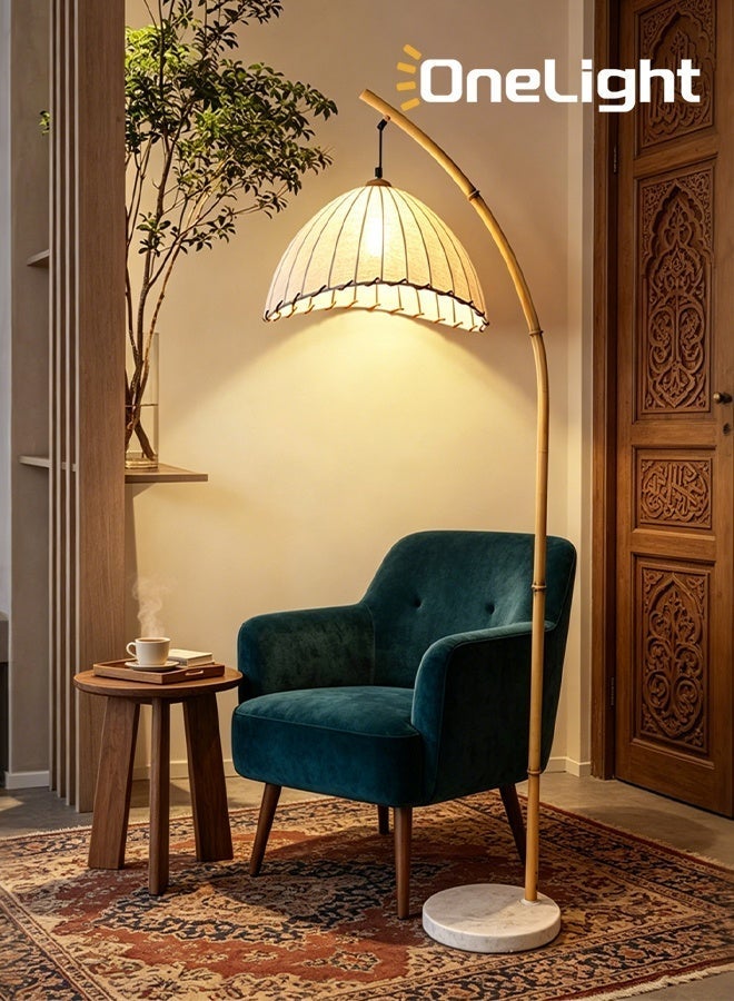 Onelight Home Retro Floor Lamp Vertical Table Lamp, Equipped with LED 3-Color Light Source, Foot Switch - Image 5