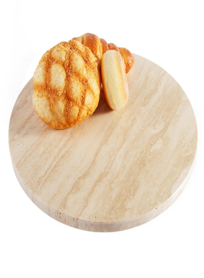 BCS Travertine Lazy Susan for Table Top, 12 in Lazy Susan Turntable Organizer for Cabinet Pantry Kitchen Countertop Fridge Bathroom Makeup Vanity Countertop - Image 1