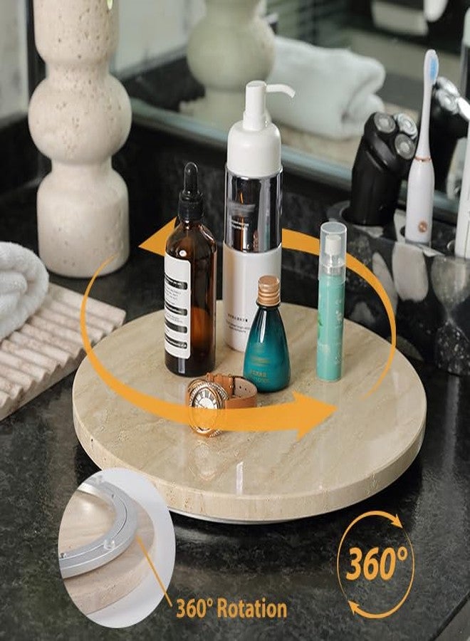 BCS Travertine Lazy Susan for Table Top, 12 in Lazy Susan Turntable Organizer for Cabinet Pantry Kitchen Countertop Fridge Bathroom Makeup Vanity Countertop - Image 3