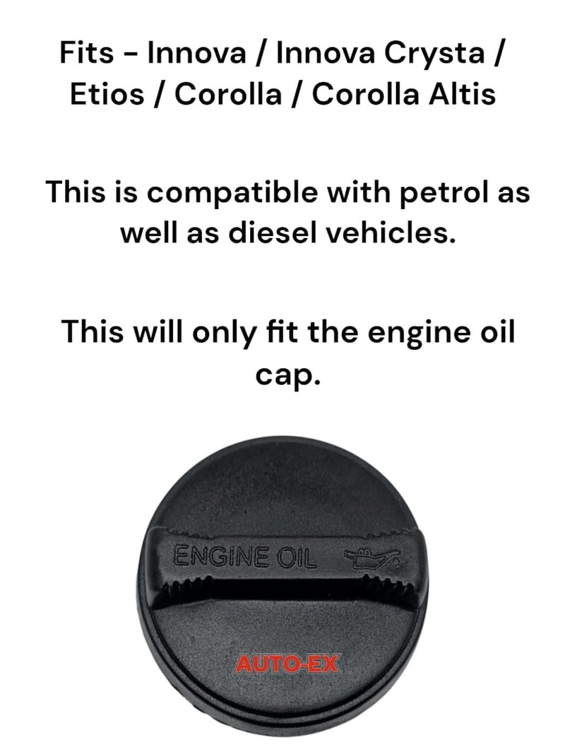 Auto-Ex Engine Oil Cap Compatible/Replacement For Innova/Innova Crysta/Etios/Corolla/Corolla Altis - Image 2