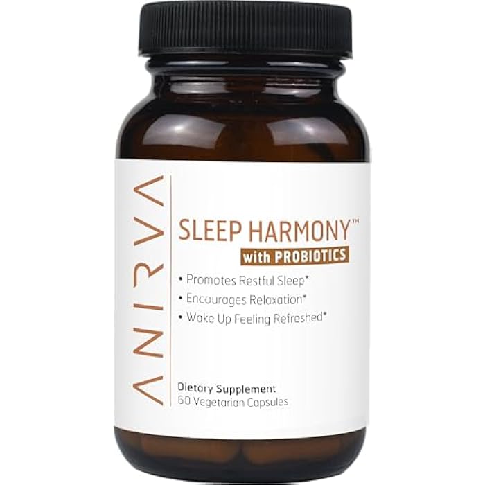 ANIRVA Sleep Harmony - Natural Sleep Supplement with Probiotics, Magnesium, Ashwagandha, Chamomile, GABA, Melatonin - Non-Habit Forming Supplement for Relaxation, Stress Relief, Better Sleep Aid - Image 1