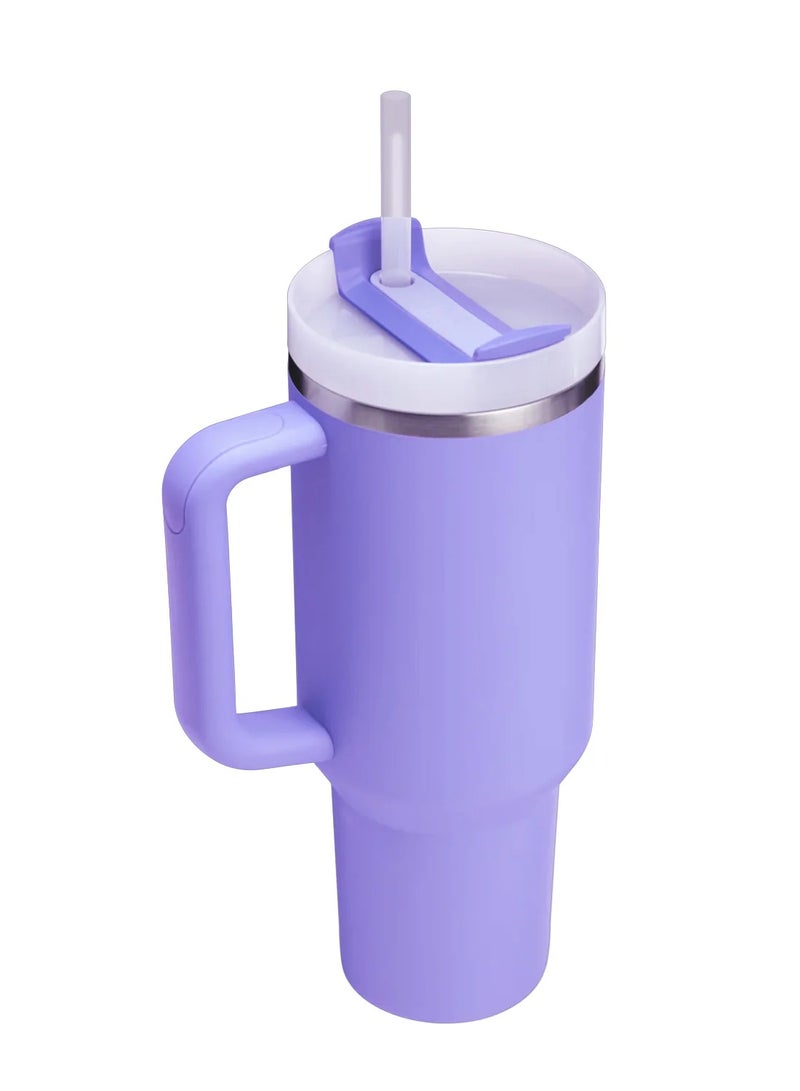 Stanley Quencher H2.0 FlowState 40 oz Double-Wall Insulated Travel Tumbler – Hydrangea | Recycled Stainless Steel, 3‑Position Spill‑Resistant FlowState Lid, Comfort-Handle & Reusable Straw, Cup‑Holder Compatible, Dishwasher Safe - Image 2