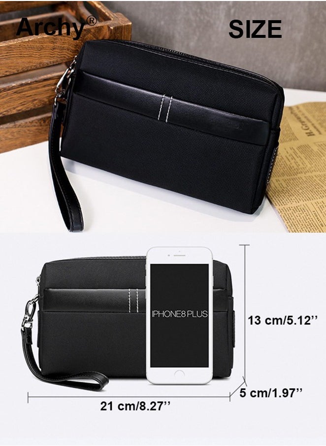 Archy Casual Classic Clutch Bag for Men Portable Large Capacity Waterproof Oxford Canvas Gift for Men  - Image 5