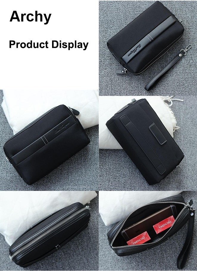 Archy Casual Classic Clutch Bag for Men Portable Large Capacity Waterproof Oxford Canvas Gift for Men  - Image 4