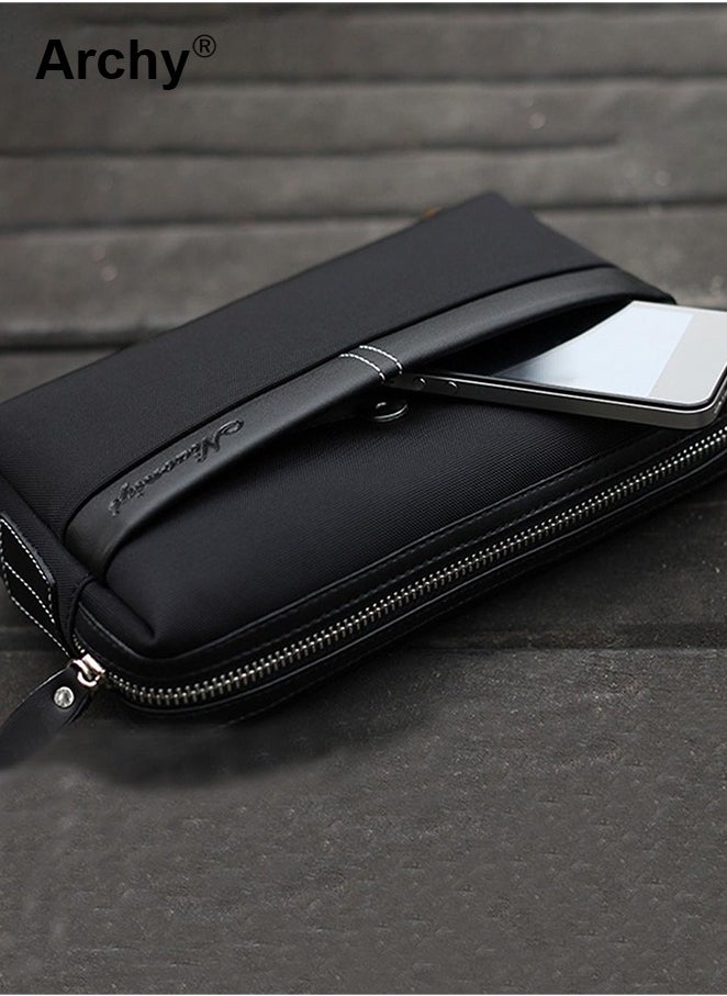 Archy Casual Classic Clutch Bag for Men Portable Large Capacity Waterproof Oxford Canvas Gift for Men  - Image 3