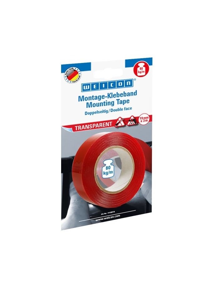 WEICON Mounting Tape (Indoor/Outdoor) 19mm x 3mtrs Transparent