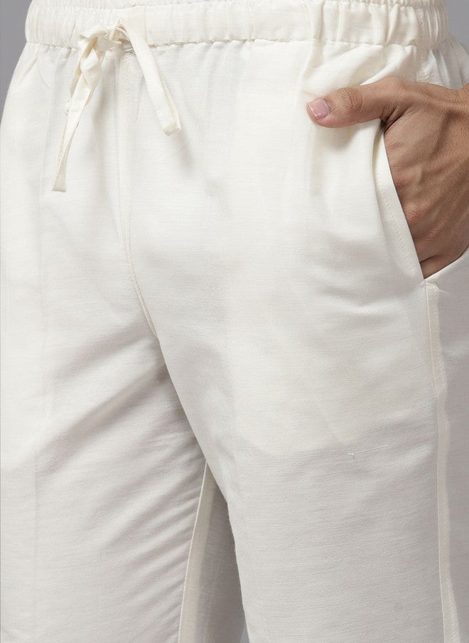 see designs Floral Embroidered Kurta with Pyjamas for Men - Image 3