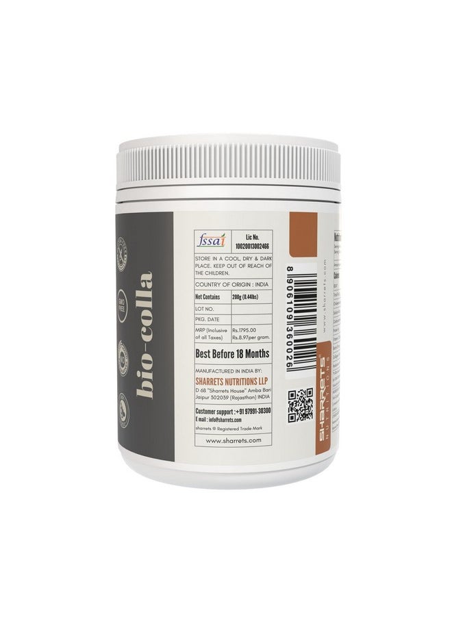 Sharrets - Biocolla, Vanilla Flavored 200G - Fish Collagen With Hyaluronic Acid, Vitamin C & Biotin: Hair Skin And Nails Supplement - Image 1