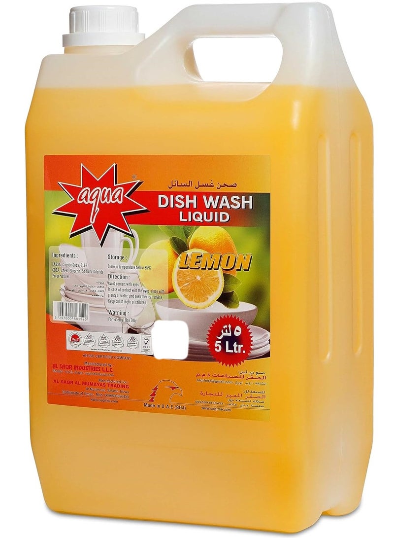 Aqua Dish Wash Liquid Lemon 5 Ltr - Image 2