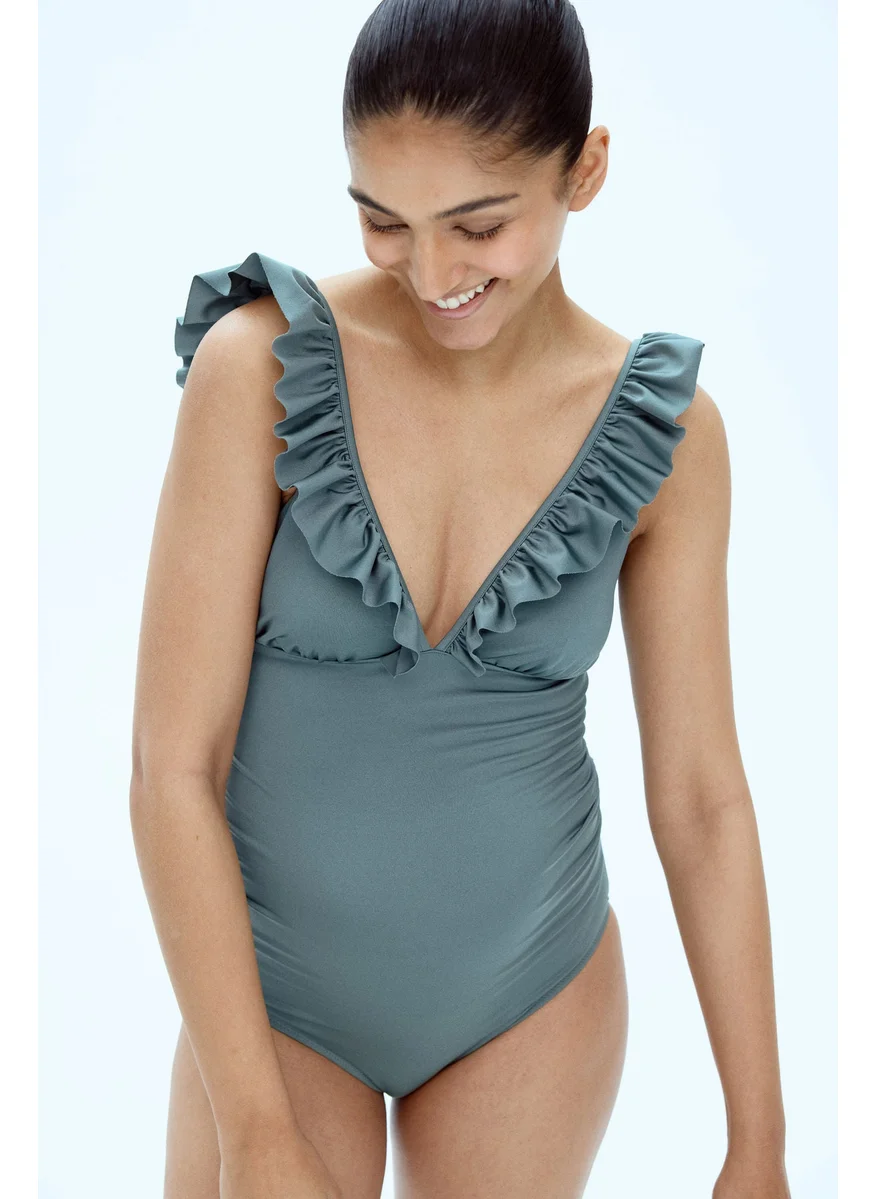 H&M Mama Frill-Trimmed Swimsuit