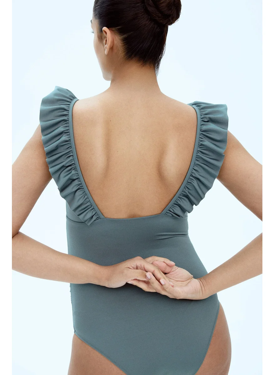 H&M Mama Frill-Trimmed Swimsuit