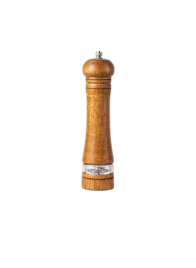 8 Inch Manual Wooden Pepper And Salt Grinder With Adjustable Coarseness And Clear Window - Image 5