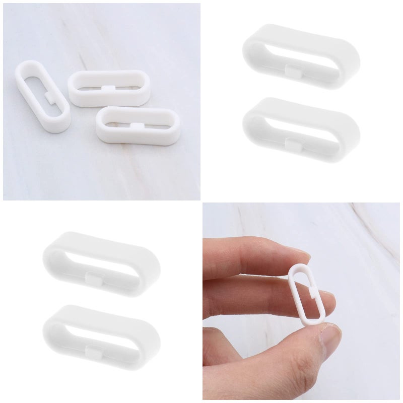 Micro Traders 10pcs Wristwatch Strap Loop Replacement Strap Loop Compatible with Vivoactive 3 Music/Venu/Vivomove Strap Silicone Strap Ring Holders Wristband Security Loop White - Image 5